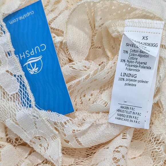 NWT Boho XS Cream Lace Hi-low Maxi Dress Tassels Summer - Picture 6 of 6